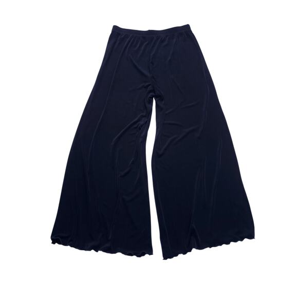 Chico's Travelers Black Wide Leg Pants Scalloped Hem Chicos Sz 3 Reg XL 16 - Picture 5 of 8